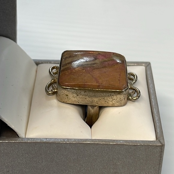 Jasper Stone 925 Ring Sz 6 - Picture 2 of 5